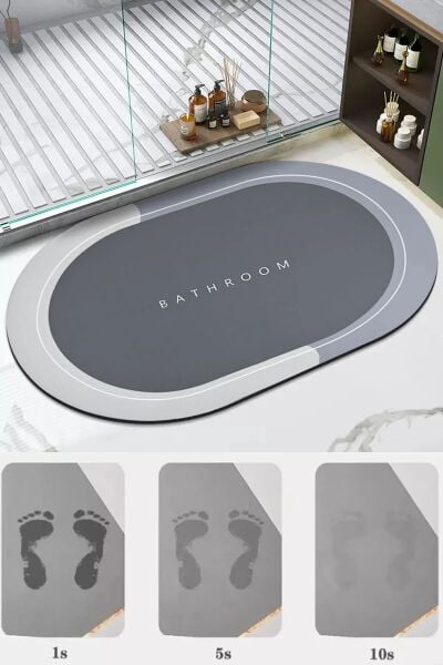 Su Emici Kaymaz Banyo Paspası 40x60cm Oval