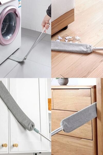 Köşe Bucak Toz Mopu Dip Köşe Dar Alanlar İçin +1 Yedek Bez Hediye