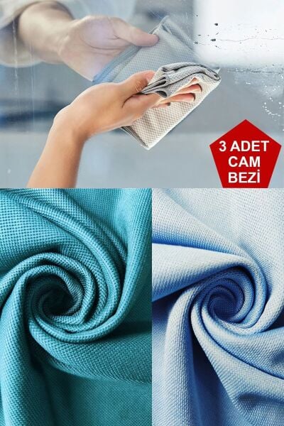 Kurulama Gerektirmeyen Sihirli Cam Bezi 50x70cm 3'lü Set