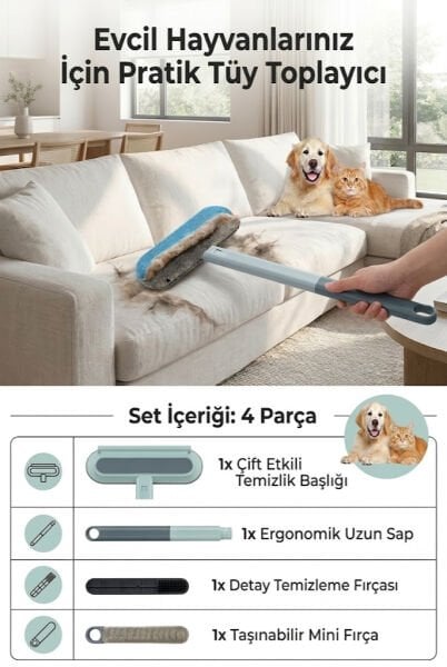 Çok amaçlı kedi ve köpek tüy toplayıcı fırça
