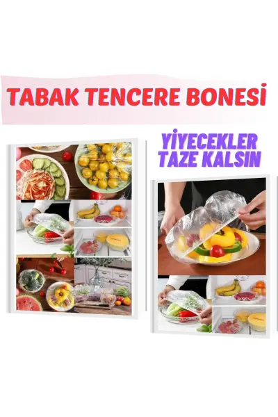 100 adet tekrar kullanılabilir tabak bonesi