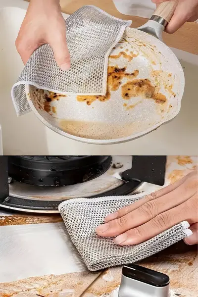 Tel Bez Çift Taraflı Telli Bez Bulaşık Bezi Ocak Bezi İnox Zor Kir Bezi 3 Adet