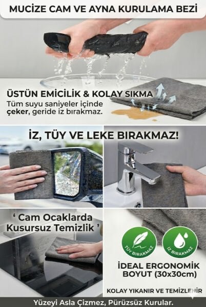 Özel seri 30x30 sihirli cam bezi