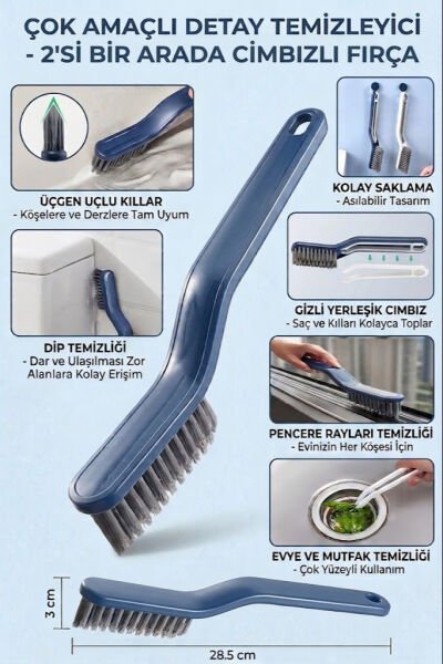 Cımbızlı banyo ve dip köşe fırçası