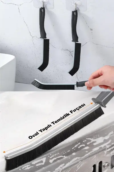 Detaylı Temizlik Fırçası İnce Derz Fırçası İnce Detay Oval Fırça 2 Adet