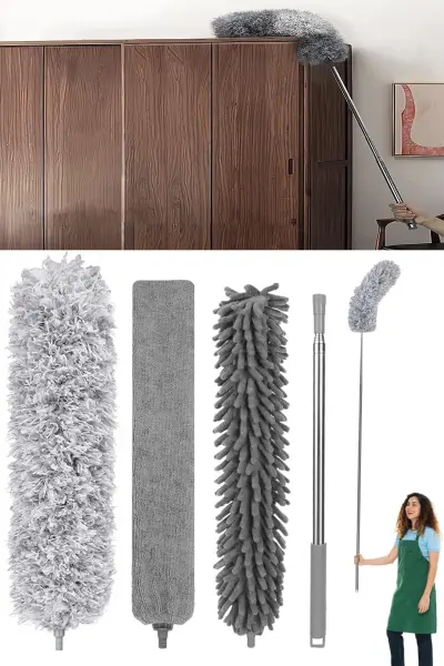 Toz Mopu Set 3'ü 1 Arada Toz Mopu Tüm Alanlar İçin 2.5 Metreye Uzayan Sap